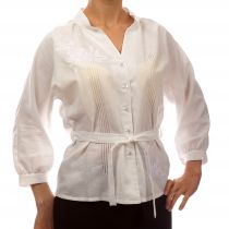 Блуза с цельнокроеным укороченном рукавом на манжете